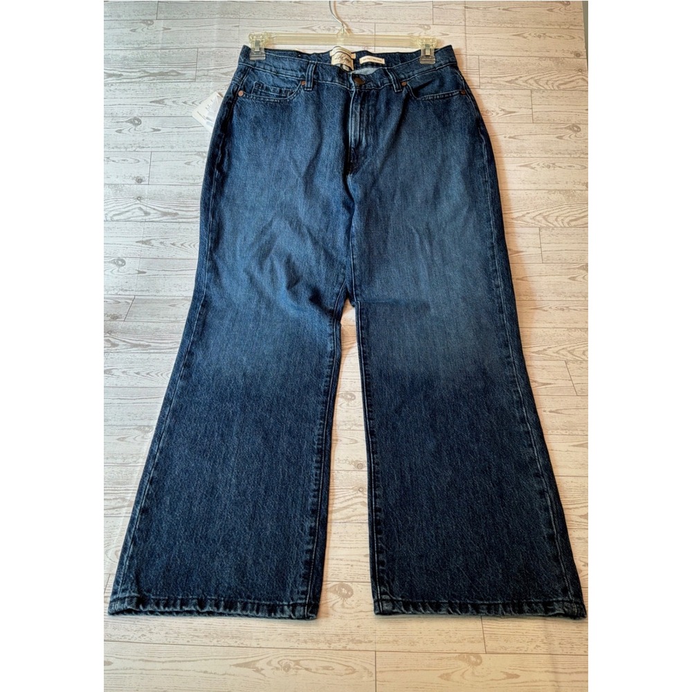 NWT Lola Jeans Devon-DSB Wide Leg Jeans Womens 31 Blue High Rise Sustainable